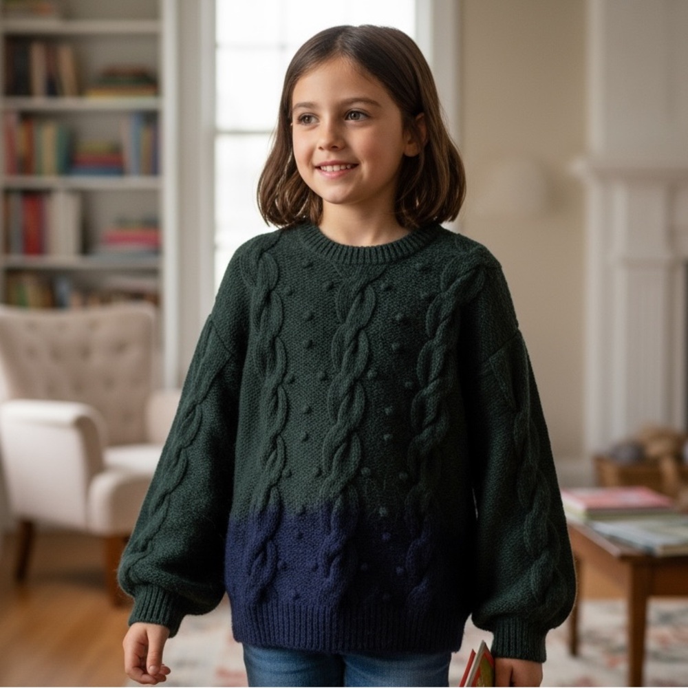 NWT THE SUNDAY COLLECTIVE Ombré Wool Alpaca Sweater 12/13Y